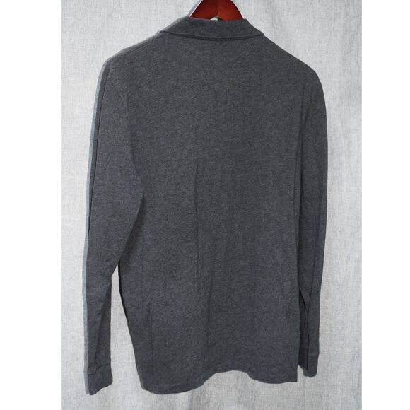 Lacoste Long Sleeve Charcoal Gray Polo Shirt Men’s Size 5 (Large) - Picture 4 of 4